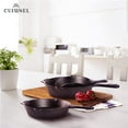 thumbnail image 6 of Cuisinel Cast Iron Skillet Set of 3 Kitchen Cookware Pre-Seasoned 8” 10” 12", 6 of 6