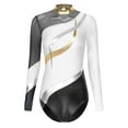 thumbnail image 3 of Alvivi Women Rhinestone Ballet Gymnastics Leotard Long Sleeve Figure Skating Dance Costume White XL, 3 of 7