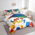thumbnail image 3 of Manfei Multicolor Building Block Bed in a Bag Twin Size,Boys Games Bed Set,Colorful Ombre Bedding Twin Size For Boy,Breathable Room Decoration Reversible,7 Pieces, 3 of 7