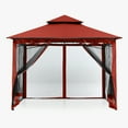thumbnail image 6 of ABCCANOPY 9'x9' Patio Gazebo With Mosquito Netting and Double Soft Roof Canopies for Shade and Rain,Rust Red, 6 of 9