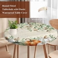 thumbnail image 4 of Thanksgiving Round Tablecloth, Fitted Table Cover with Elastic for 45"-54" Round Tables, Sage Green Orange White Pumpkin Eucalyptus Table Cloth Outdoor Indoor Dinning Party Waterproof Tablecloths, 4 of 7
