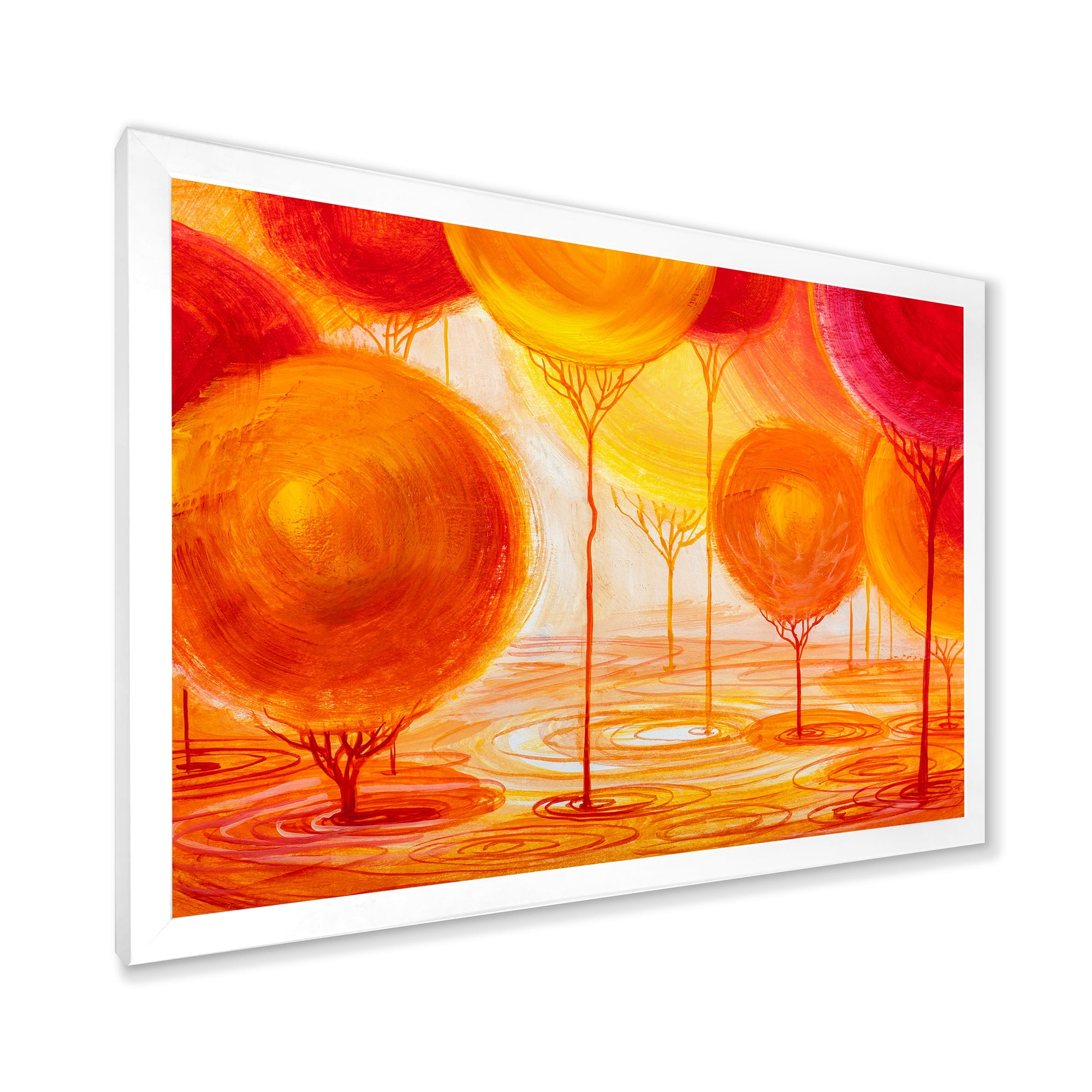 Designart 'Ornamental Colourful Trees II' Modern Framed Art Print
