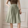 thumbnail image 5 of Utoimkio Women's Light Blue Culotte Shorts,High Waisted Cropped Wide Leg Trousers with Ruffled Waist and Buttons, 5 of 6