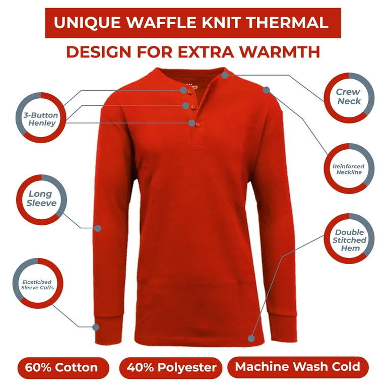 3 Pack Men s Long Sleeve Thermal Shirts S 5XL Walmart