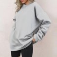 thumbnail image 2 of ManxiVoo Women's Casual Long Sleeve Round Neck Sweatshirt for Fall and Winter Comfort Top M Size White, 2 of 4