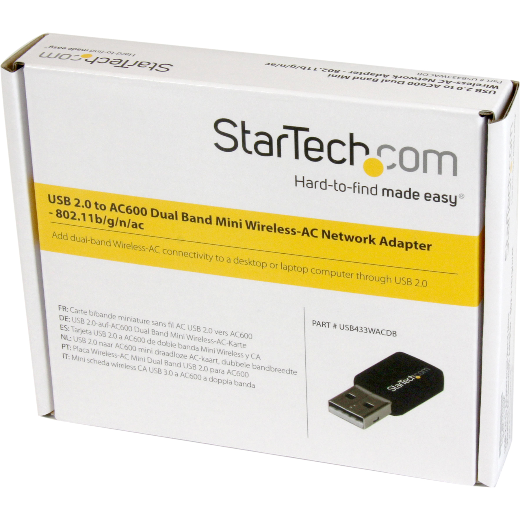 StarTech.com USB 2.0 AC600 Mini Dual Band Wireless-AC Network Adapter - 1T1R 802.11ac WiFi Adapter - 2.4GHz / 5GHz USB Wireless (USB433WACDB), Black - image 5 of 5