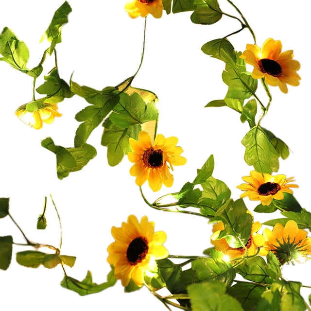 Oioii Mother's Day Beautiful Sunflower Pattern LED String Lights, 20 LEDs Warm Decorative Lights for Home, Window, Wall and Mother's Day Party, Mother's Day Gift, Mother's Day Ornament, Yellow