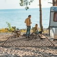 thumbnail image 3 of DEORAB Outdoor Rugs Waterproof Plastic Straw Mat 6'x9' Reversible for RV Patio Deck Beach Coffee & Beige, 3 of 6