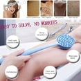 thumbnail image 4 of Slicone Bath Body Brush Exfoliator, Back Brush Long Handle for Shower with Soft Bristles, Back Scrubber,(Sky-blue), 4 of 7