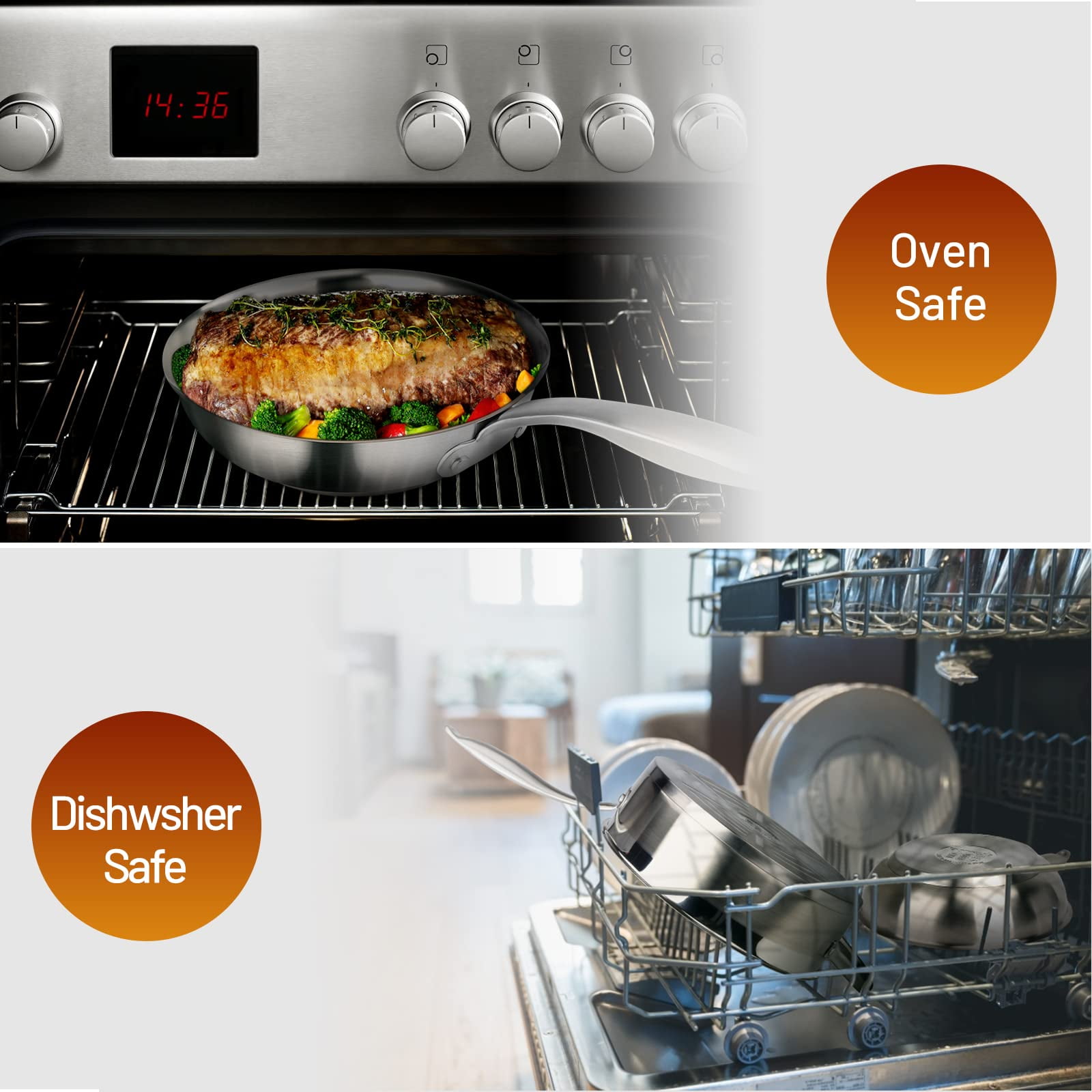 Duxtop Professional 17 piece Induction Cookware Set, Impact-bonded Technology Stainless Steel Pots and Pans Set, Dishwasher and Oven Safe Cookware