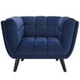 thumbnail image 5 of Modern Contemporary Urban Design Living Room Lounge Club Lobby Armchair and Sofa Set, Velvet Fabric, Navy Blue, 5 of 6