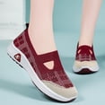 thumbnail image 5 of BADHUB Women's Orthopedic Sneakers Breathable Soft Shoes Casual Mesh Slip On Women's Woven Orthopedic Breathable Soft Shoes Red 38, 5 of 6