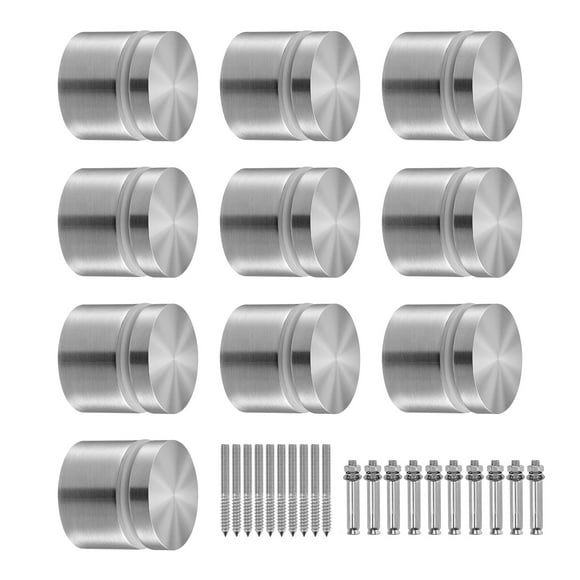 KFFKFF Glass Holder, Set of 10 Circular Glass Fastening Brackets for 0.31"-0.62" Toughened Glass, Constructed from 316 Stainless Steel, Glass Installation Holder