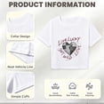 thumbnail image 6 of Women's Summer Cropped T Shirts Funny Graphic Print tees Short Sleeve Casual Crop Tops, 6 of 7