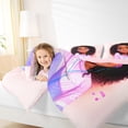 thumbnail image 3 of Castle Fairy Black Cute Girl Twin Bedding 7-Piece,Musical Note Print Bedding Comforter Set,Pink Purple,Grey Reversible, 3 of 7