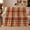 Harvest Checks, variant on Autumn Plaid Farmhouse autumn celebration Harvest, Festive autumn celebration Scene, Warm Flannel Blanket for Ranch House and Living Room, Art Lovers autumn celebration Gift, Festive Home Decor