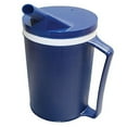 thumbnail image 4 of Rehabilitation Advantage Insulated Blue Mug with White Snorkel Lid – 12 oz Non-Weighted Cup, Easy-Grip Handle, Spill-Resistant, Durable Plastic, Hot & Cold Drinking Aid for Limited Hand Strength, 4 of 5