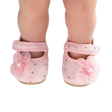 Loliuicca Baby Girls Cute Moccasinss Pearl Flower Soft Sole Flats Shoes