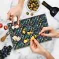 thumbnail image 5 of Geometric Cutting Board, Abstract Colorful and Tile of Concentric Oval Shapes on Dotted Background, Decorative Tempered Glass Cutting and Serving Board, Small Size, Multicolor, by Ambesonne, 5 of 5