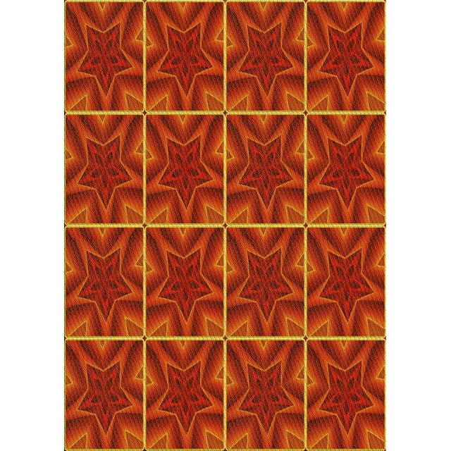 Ahgly Company Tapis Rectangulaire Lavable en Machine Intérieur Transitionnel Orange Rouge Orange, 7 Pieds x 10 Pieds