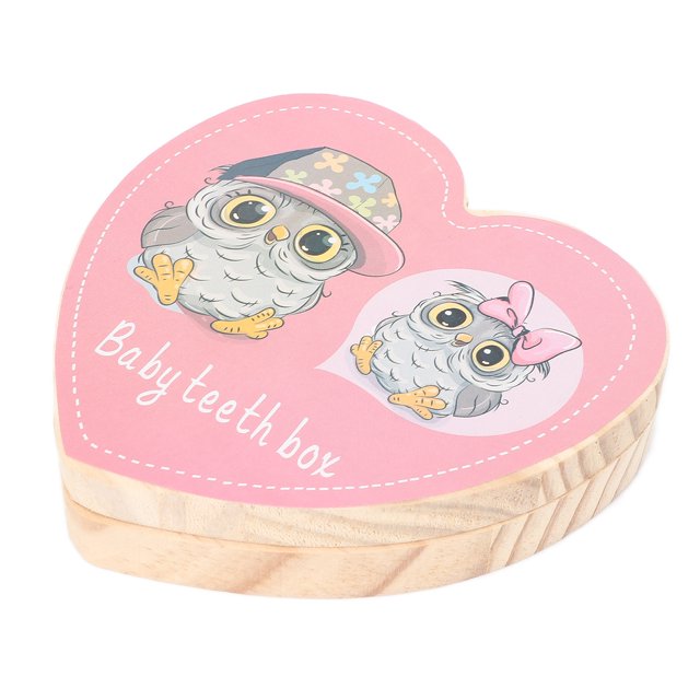 Caja Para Dientes De Bebé, Caja De Recuerdo De Dientes Primarios Significativos Con Agujeros Individuales En Forma De Corazón Para La Infancia