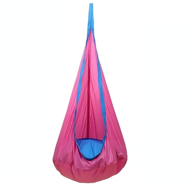 Columpio infantil tipo cápsula, hamaca de algodón, columpio sensorial para interior y exterior, color rosa