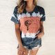 thumbnail image 2 of Gibobby Playera&nbsp;Moda casual para mujer Cuello redondo Tie Dye Impresión de manga corta Camiseta Blusa Tops（Negro， XL), 2 of 4