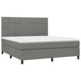 thumbnail image 4 of vidaXL Box Spring Bed with Mattress&LED Dark Gray 72"x83.9" California King Fabric, 4 of 6
