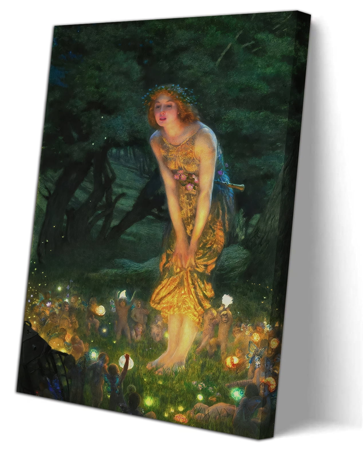 Edward Hughes Midsummer Eve Art Painting Poster Pre-Raphaelite Woman Portrait Oil Painting Print Canvas Painting Wall Art Modern Bedroom Decor Poster