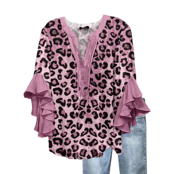 Going Out Tops for Women Fall Fashion Fashion Clothing Bell Casual Clothes Cozy Womens 3/4 Sleeve Tops Wine