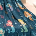 thumbnail image 3 of Dark Blue Mermaid Pattern Blanket,Comfortable Soft Flannel Throw Blanket,All Season,Warm Lightweight Blankets for Sofa Bed Couch Living Room Chair,30"x40", 3 of 4