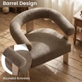 thumbnail image 6 of Usaint 25" Oversized Barrel Accent Chairs, Upholstered Chenille Chairs, Cozy Reading Chairs for Living Room, Bedroom & Apartment, Set of 2, Brown, 6 of 11