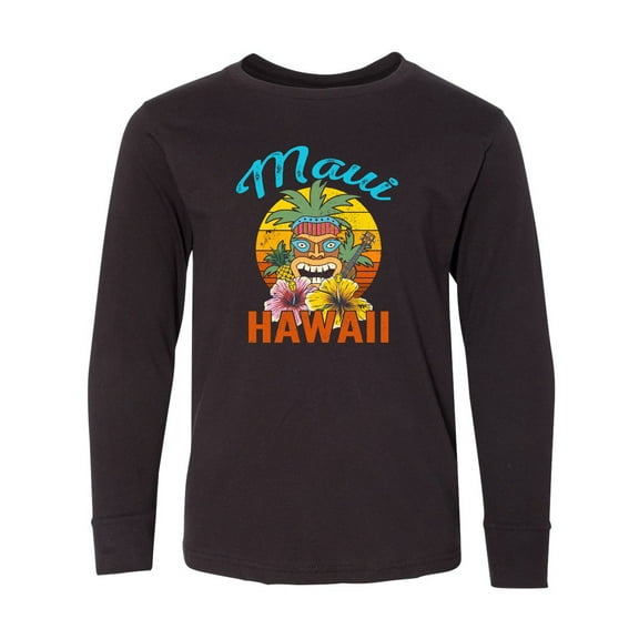 Inktastic Maui Hawaii Vacation Tiki Long Sleeve Youth T-Shirt