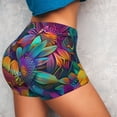 thumbnail image 2 of KLL Psychedelic Sunflowers Pattern Workout Shorts for Women Scrunch Short Gym Yoga Running Sport Active Exercise Fitness Shorts, 2 of 5