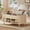 Oak-Lift Top, variant on Tomnk 41" Lift Top Coffee Table with Storage, Mid Century Modern Coffee Table with Fluted & Curved Profile Design, Hidden Storage Compartment, Lower Shelf Center Table for Living Room Office, Oak
