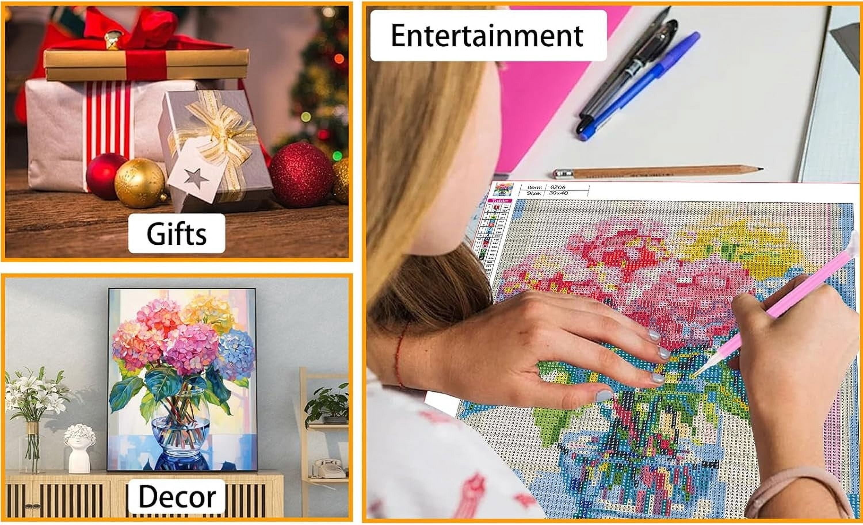 Wildflower Square Diamond Painting Set - Flower Square Diamond Painting, DIY Floral Gem Art Set for Adults, Crafts for Gifts and Home Wall Decoration, 16x20 Inch (Frame Not Included)