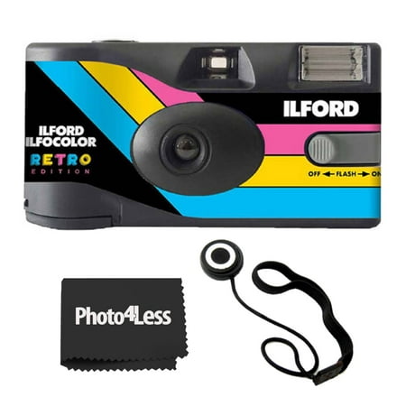 Image of Ilford Ilfocolor Rapid Retro Single Use Camera + Lens Cap Holder