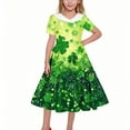 thumbnail image 6 of Xdegoge St. Patrick's Day Girls Dresses A Line Clover Print Vintage Dress with Collar and Short Sleeves Irish Holiday Gown, 6 of 6