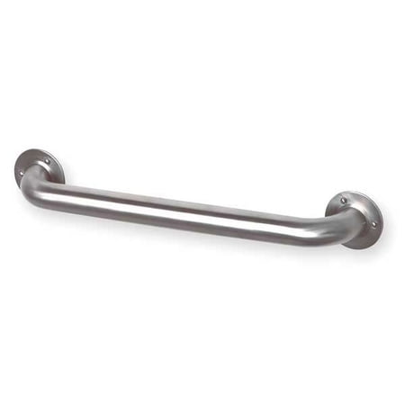 Straight Grab Bar, 18" L, Stainless Steel, Unfinished 3P920