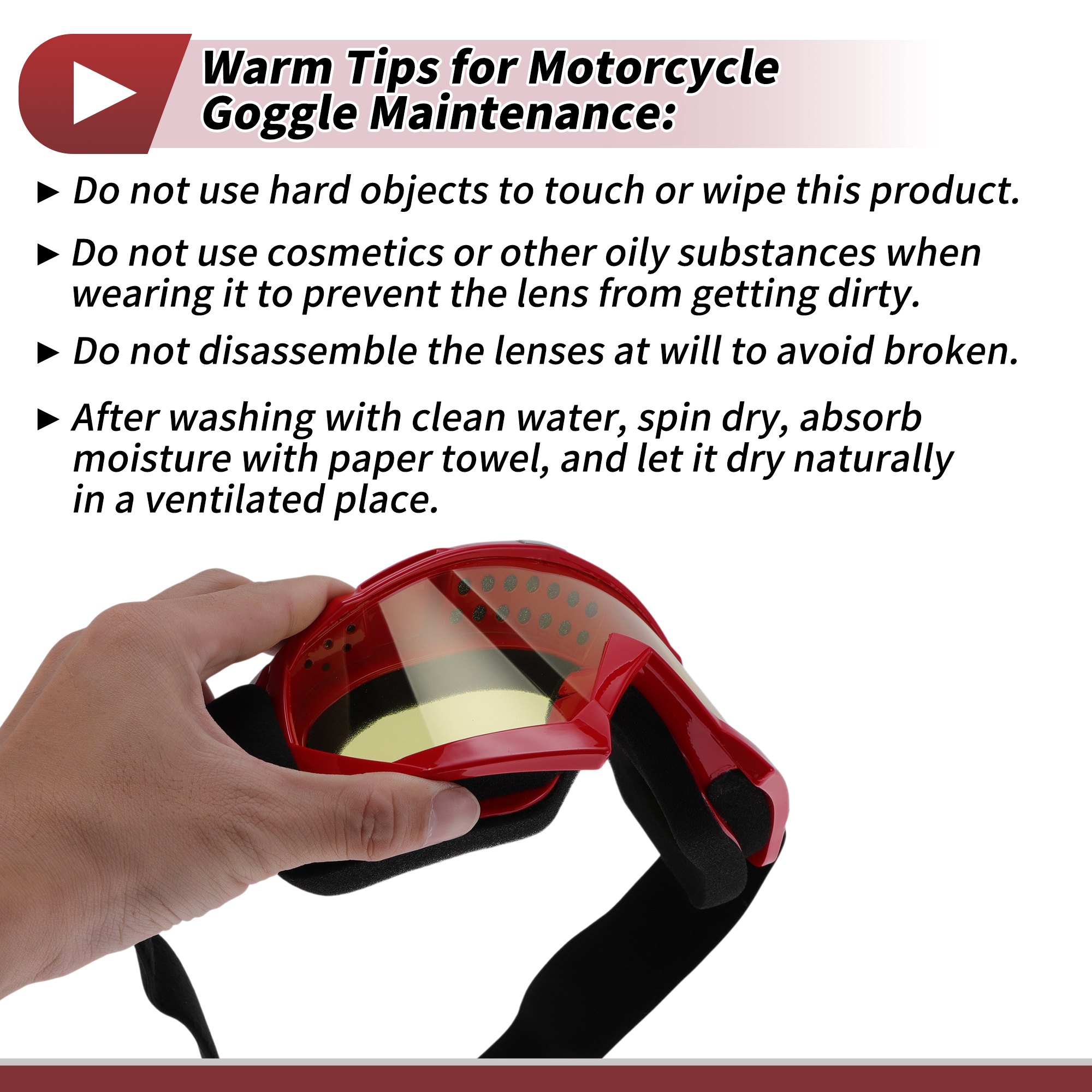 Unique Bargains 1 Set Motorcycle Riding Goggles PC TPU Outdoor Sports Sunglasses for Motocross Dirt Bike ATV Yellow Lens Red Frame
