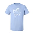thumbnail image 2 of Cute Christian Quote Faith Over Fear Inspirational/Christian Men's Graphic T-Shirt, Light Blue, Medium, 2 of 3