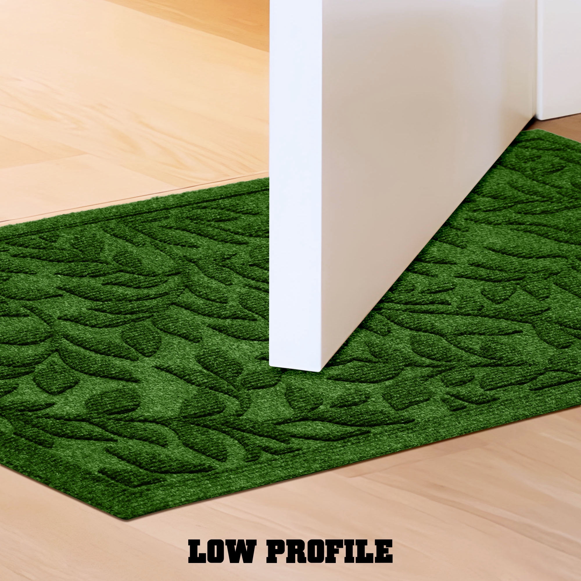G128 17x29in Green Leaves Welcome Mat, Outdoor/Indoor Front Door Rug for Entryway, Durable Doormat for Porch, Patio, or Indoor/Outdoor Use