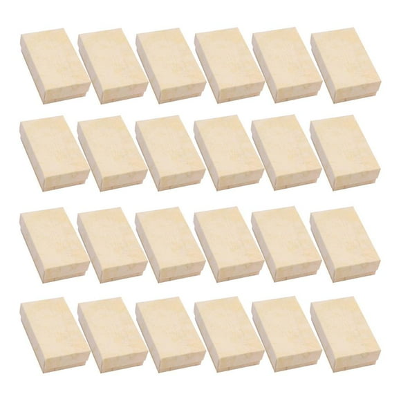 Thinsony Ensemble de 24 Pcs de Boîtes-Cadeaux pour Bijoux Étuis Porte-Bijoux en Papier Carton Beige 8.5x5x2.5cm