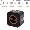 thumbnail image 2 of Timer Cube Timer Visual LED Display Time Kids Time Management Kitchen Countdown Timer,2 * Timer,Black & White, 2 of 8