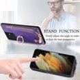 thumbnail image 6 of Nalacover Case for Samsung Galaxy S21 Ultra Wallet Case with Card Holder & Zipper Pocket, 360° Rotation Ring Kickstand Premium PU Leather Cover, Shockproof Magnetic Button Flip Stand Phone Case,Purple, 6 of 9