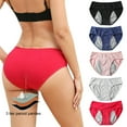 thumbnail image 7 of opolski Women Menstrual Panties Low Waist Anti-leak Soft Breathable Anti-septic Solid Color Elastic Moisture-wicking Lady Briefs Period Underpants, 7 of 7