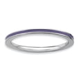 thumbnail image 1 of Sterling Silver Stackable Expressions Purple Enameled 1.5mm Ring Size 7, 1 of 3