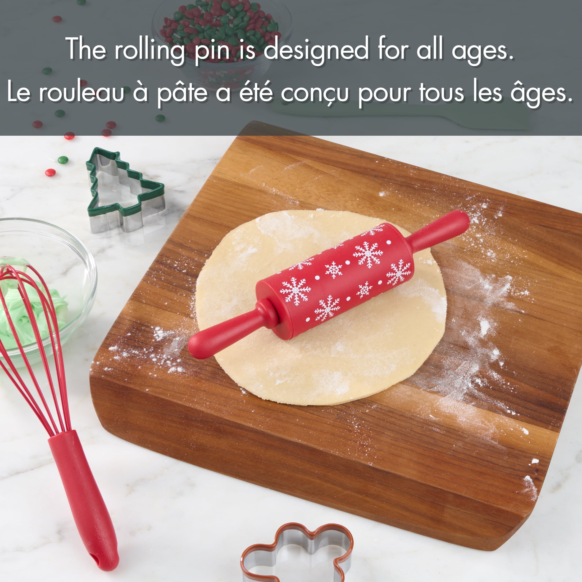 Ensemble d’outils à pâtisserie 5 pièces Holiday Time, Rouge, Blanc, Vert