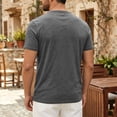 thumbnail image 5 of Men's Cotton T Shirts Short Sleeve Casual V Neck Solid Color T-Shirt Soft V Neck Lightweight Breathable Tee Classic Plain Shirts, S, 5 of 9