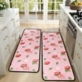 thumbnail image 4 of Kitchen Rugs Sets Of 2,Strawberry Plants Fruit Flower Leaf Anti Fatigue Kitchen Mat Rugs Non Slip Washable,Decorative Kitchen Floor Mats for Kitchen,Sink,Laundry,17"x47"+17"x47", 4 of 5